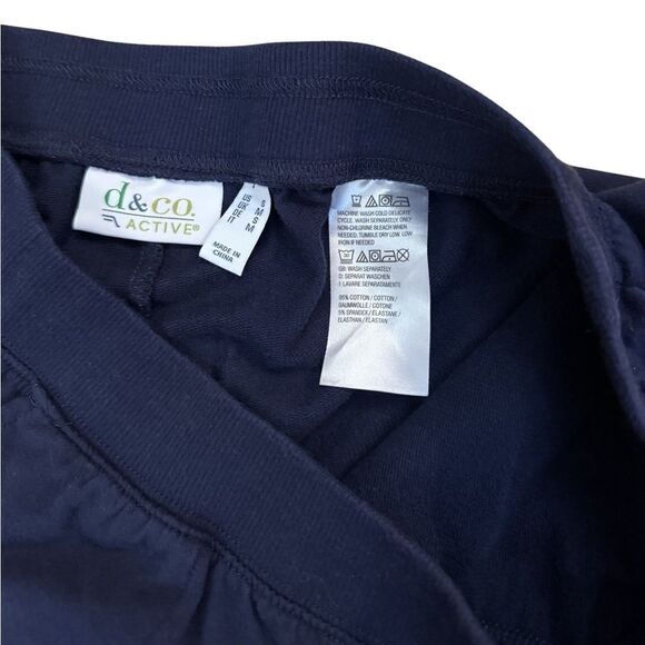 "As Is" Denim & Co. Active French Terry Cargo Capri Pants Navy Blue - Size Small - Picture 5 of 7